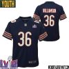 Justin Jones No 93 Chicago Bears Super Bowl Lviii Home Game Jersey Navy For Youth – Replica