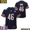Josh Blackwell No 39 Chicago Bears Super Bowl Lviii Home Game Jersey Navy For Youth – Replica