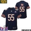 Ed Sprinkle No 7 Chicago Bears Super Bowl Lviii Home Game Jersey Navy For Youth – Replica