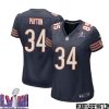 Velus Jones Jr. No 12 Chicago Bears Super Bowl LVIII Home Game Jersey Navy for Women – Replica