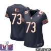 Trace Armstrong No 93 Chicago Bears Super Bowl Lviii Home Game Jersey Navy For Women – Replica