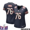 Trace Armstrong No 93 Chicago Bears Super Bowl Lviii Home Game Jersey Navy For Women – Replica