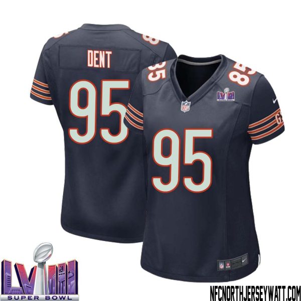 Richard Dent No 95 Chicago Bears Super Bowl Lviii Home Game Jersey Navy For Women – Replica
