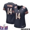 Nate Davis No 64 Chicago Bears Super Bowl Lviii Home Game Jersey Navy For Women – Replica