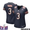 Buddy Johnson No 45 Chicago Bears Super Bowl Lviii Home Game Jersey Navy For Women – Replica