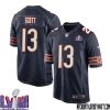 Trenton Gill No 16 Chicago Bears Super Bowl LVIII Home Game Jersey Navy for Men – Replica