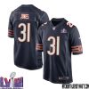 Jaylon Johnson No 33 Chicago Bears Super Bowl Lviii Home Game Jersey Navy For Men – Replica