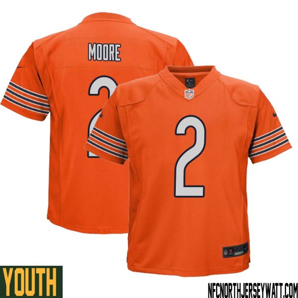 Dj Moore No 2 Youth Orange Chicago Bears Alternate Game Player Jersey – Replica