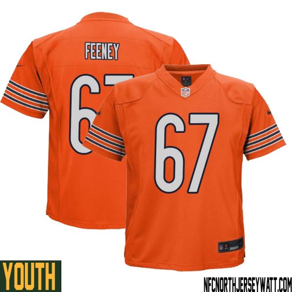 Dan Feeney No 67 Youth Orange Chicago Bears Alternate Game Player Jersey – Replica