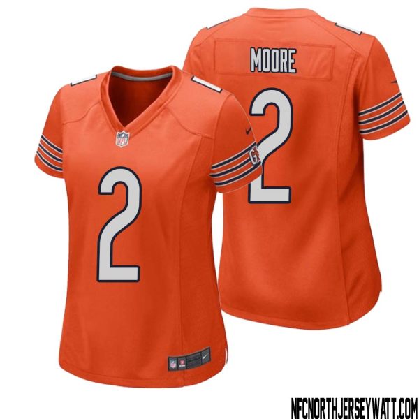 Dj Moore No 2 Women Orange Chicago Bears Alternate Game Player Jersey – Replica