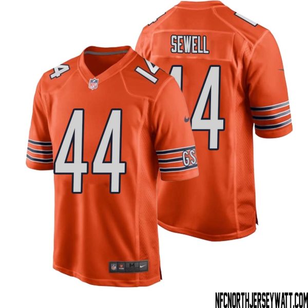 Noah Sewell No 44 Men Orange Chicago Bears Alternate Game Player Jersey – Replica