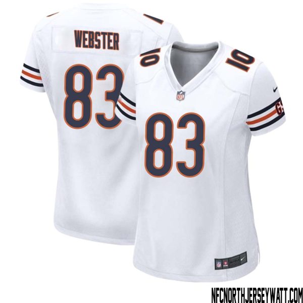 Nsimba Webster No 83 Women White Chicago Bears Away Game Jersey – Replica