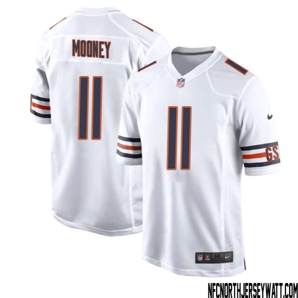 Darnell Mooney No 11 Men White Chicago Bears Away Game Jersey – Replica