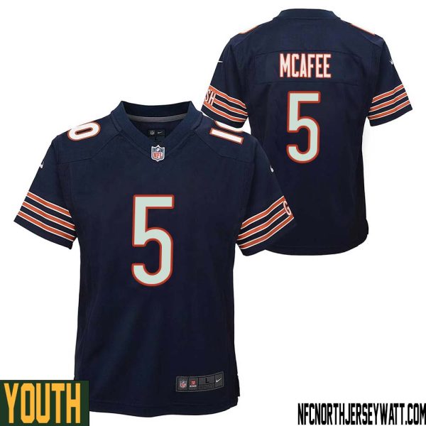 George Mcafee No 5 Chicago Bears Home Game Navy Jersey For Youth – Replica