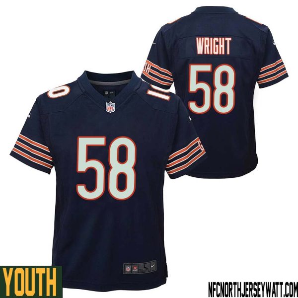 Darnell Wright No 58 Chicago Bears Home Game Navy Jersey For Youth – Replica
