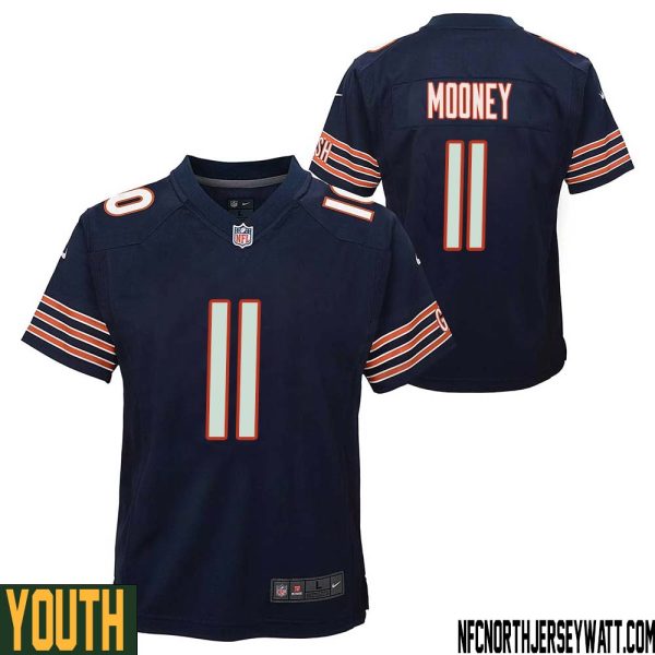 Darnell Mooney No 11 Chicago Bears Home Game Navy Jersey for Youth – Replica