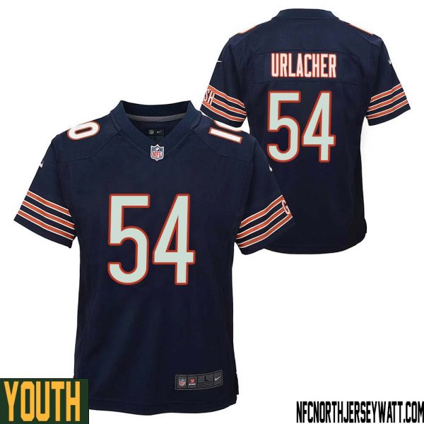Brian Urlacher No 54 Chicago Bears Home Game Navy Jersey For Youth – Replica