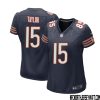 Trenton Gill No 16 Chicago Bears Home Game Navy Jersey For Women – Replica