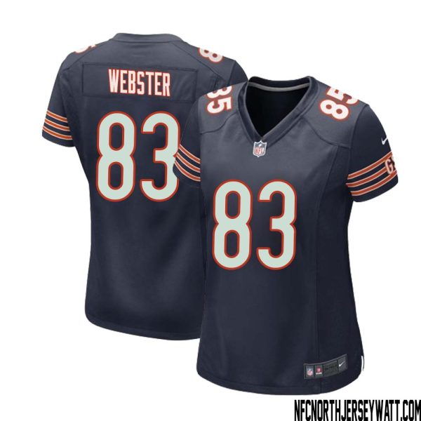 Nsimba Webster No 83 Chicago Bears Home Game Navy Jersey For Women – Replica