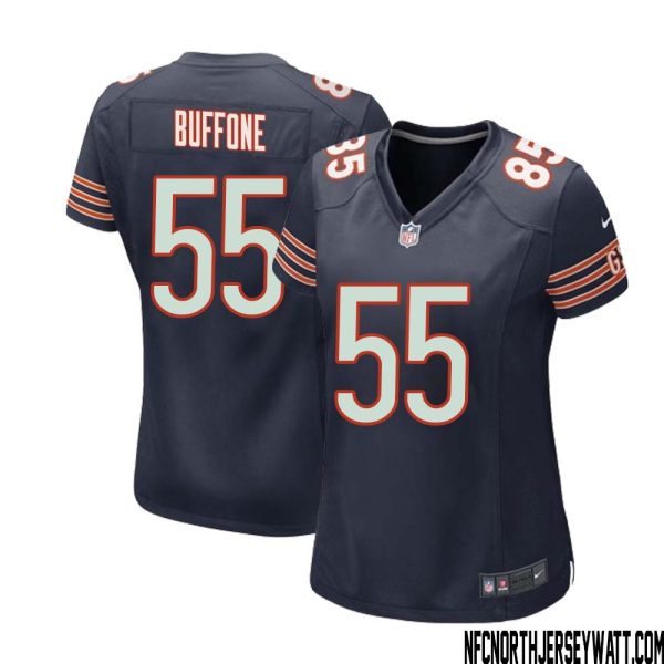 Doug Buffone No 55 Chicago Bears Home Game Navy Jersey For Women – Replica