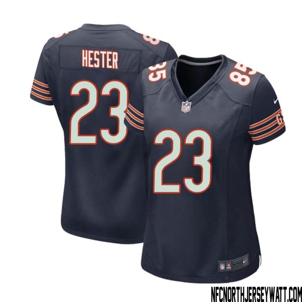 Devin Hester No 23 Chicago Bears Home Game Navy Jersey for Women – Replica