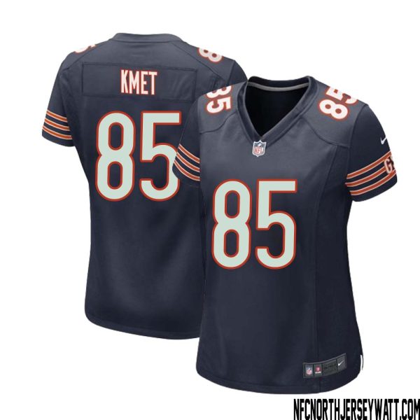 Cole Kmet No 85 Chicago Bears Home Game Navy Jersey for Women – Replica