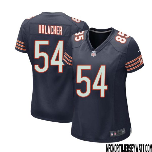 Brian Urlacher No 54 Chicago Bears Home Game Navy Jersey For Women – Replica