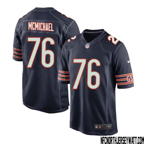 Steve Mcmichael No 76 Chicago Bears Home Game Navy Jersey For Men – Replica