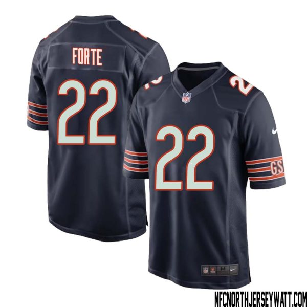 Matt Forte No 22 Chicago Bears Home Game Navy Jersey For Men – Replica