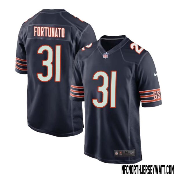 Joe Fortunato No 31 Chicago Bears Home Game Navy Jersey For Men – Replica