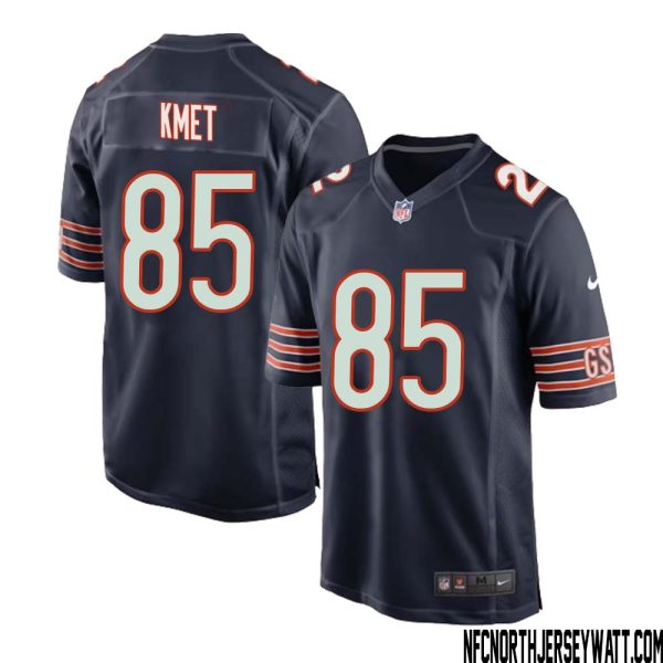 Cole Kmet No 85 Chicago Bears Home Game Navy Jersey For Men – Replica