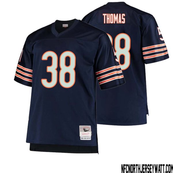 A.j. Thomas No 38 Men Mitchell & Ness Navy Chicago Bears Big & Tall 1966 Retired Player Replica Jersey