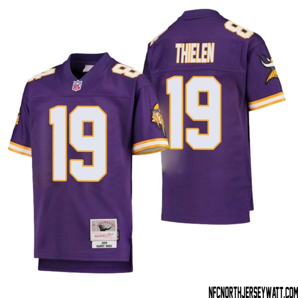 Adam Thielen No 19 Youth Mitchell & Ness Purple Minnesota Vikings 1998 Legacy Retired Player Jersey- Replica