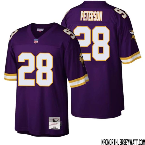 Adrian Peterson No 28 Men Mitchell & Ness Purple Minnesota Vikings Legacy Replica Jersey