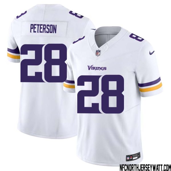 Adrian Peterson No 28 Men White Minnesota Vikings Vapor F.u.s.e. Limited Jersey- Replica