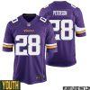 Ahmad Rashad No 28 Minnesota Vikings Game Jersey Court Purple For Youth – Replica