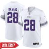 Ahmad Rashad No 28 Woman’S Minnesota Vikings White Alternate Custom Game 2024 Jersey