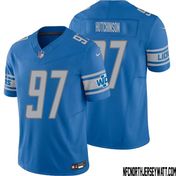 Aidan Hutchinson No 97 Men Blue Detroit Lions Vapor F.U.S.E. Limited Jersey – Replica