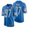 Aidan Hutchinson No 97 Mens Custom Gray Detroit Lions Alternate Super Bowl Lviii Game Jersey