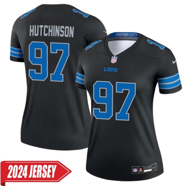 Aidan Hutchinson No 97 Woman’S Detroit Lions 2Nd Alternate Vapor F.u.s.e. Limited 2024 Jersey – Black