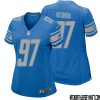 Alex Anzalone No 34 Women Blue Detroit Lions Player Home Game Jersey – Replica