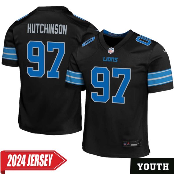 Aidan Hutchinson No 97 Youth’S Detroit Lions 2Nd Alternate Vapor F.u.s.e. Limited 2024 Jersey – Black