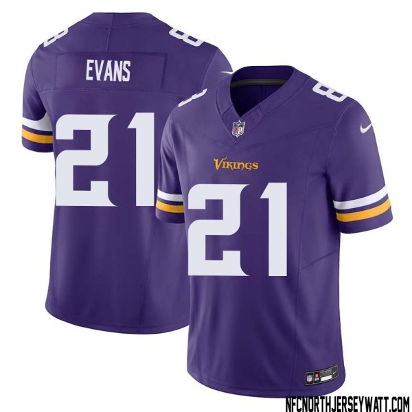 Akayleb Evans No 21 Men Purple Minnesota Vikings Vapor F.u.s.e. Limited Jersey- Replica