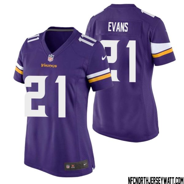 Akayleb Evans No 21 Minnesota Vikings Game Jersey Court Purple For Womens – Replica