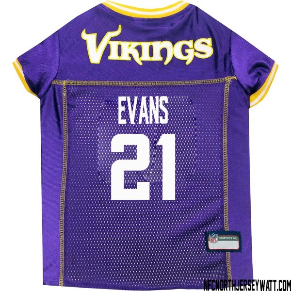 Akayleb Evans No 21 Purple Minnesota Vikings Dog Jersey – Replica