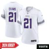 Akayleb Evans No 21 Woman’S Minnesota Vikings White Alternate Custom Game 2024 Jersey