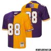 Ahmad Rashad No 28 Men Mitchell & Ness Purple Gold Minnesota Vikings 1998 Split Legacy Replica Jersey