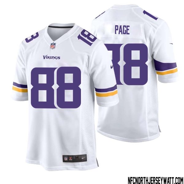 Alan Page No 88 Men White Minnesota Vikings Game Player Away Jersey – Replica