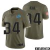 Aidan Hutchinson No 97 Men Olive Detroit Lions 2022 Salute To Service Retired Player Limited Jersey – Replica