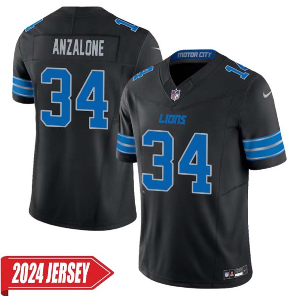 Alex Anzalone No 34 Men’S Detroit Lions 2Nd Alternate Vapor F.u.s.e. Limited 2024 Jersey – Black